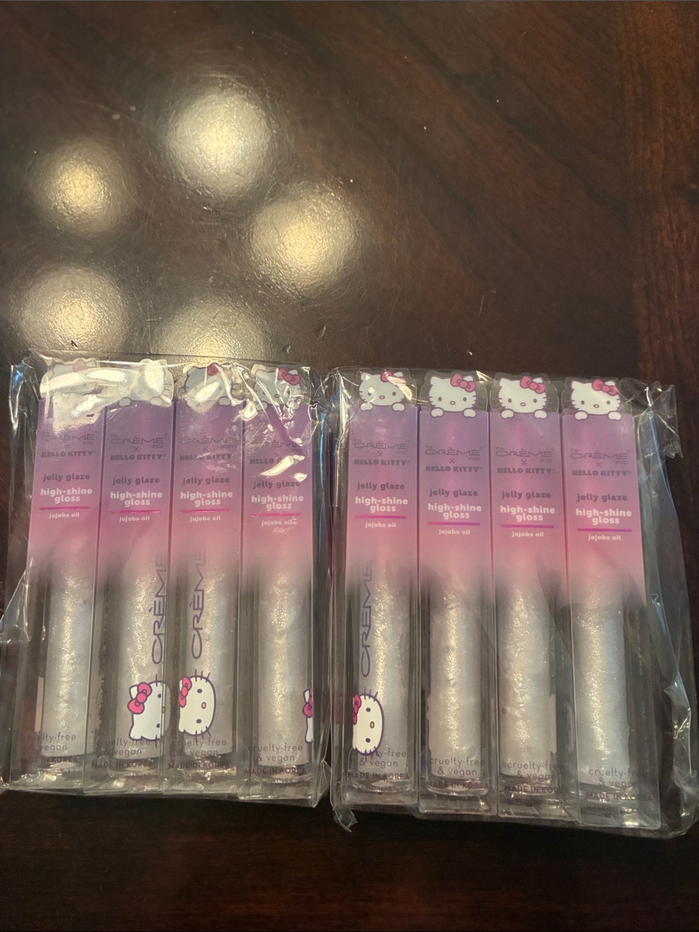 Hello Kitty High-Shine Jelly Lip Gloss – Pink and White